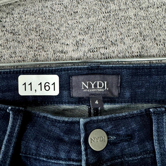 NYDJ Women's Size 4 Dark Wash High Rise Straight Leg Jeans - Picture 7 of 11